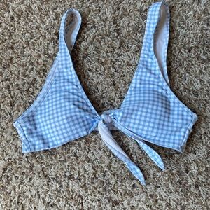 Blue Gingham Bikini Top